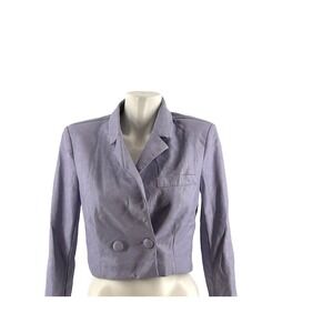 7 For All Mankind Women's XS Light Purple Cropped Faux Leather Moto Jacket